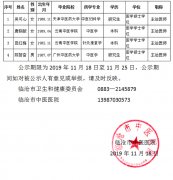 臨滄市中醫(yī)醫(yī)院關于2019年引進吳可心等4名緊缺崗位專業(yè)技術